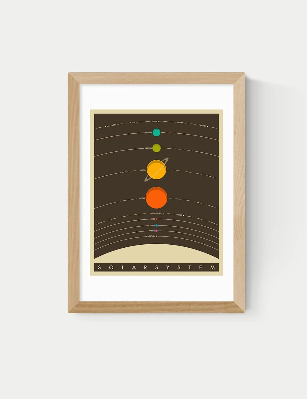 East End Prints Solar System Brown Framed Art Print Natural