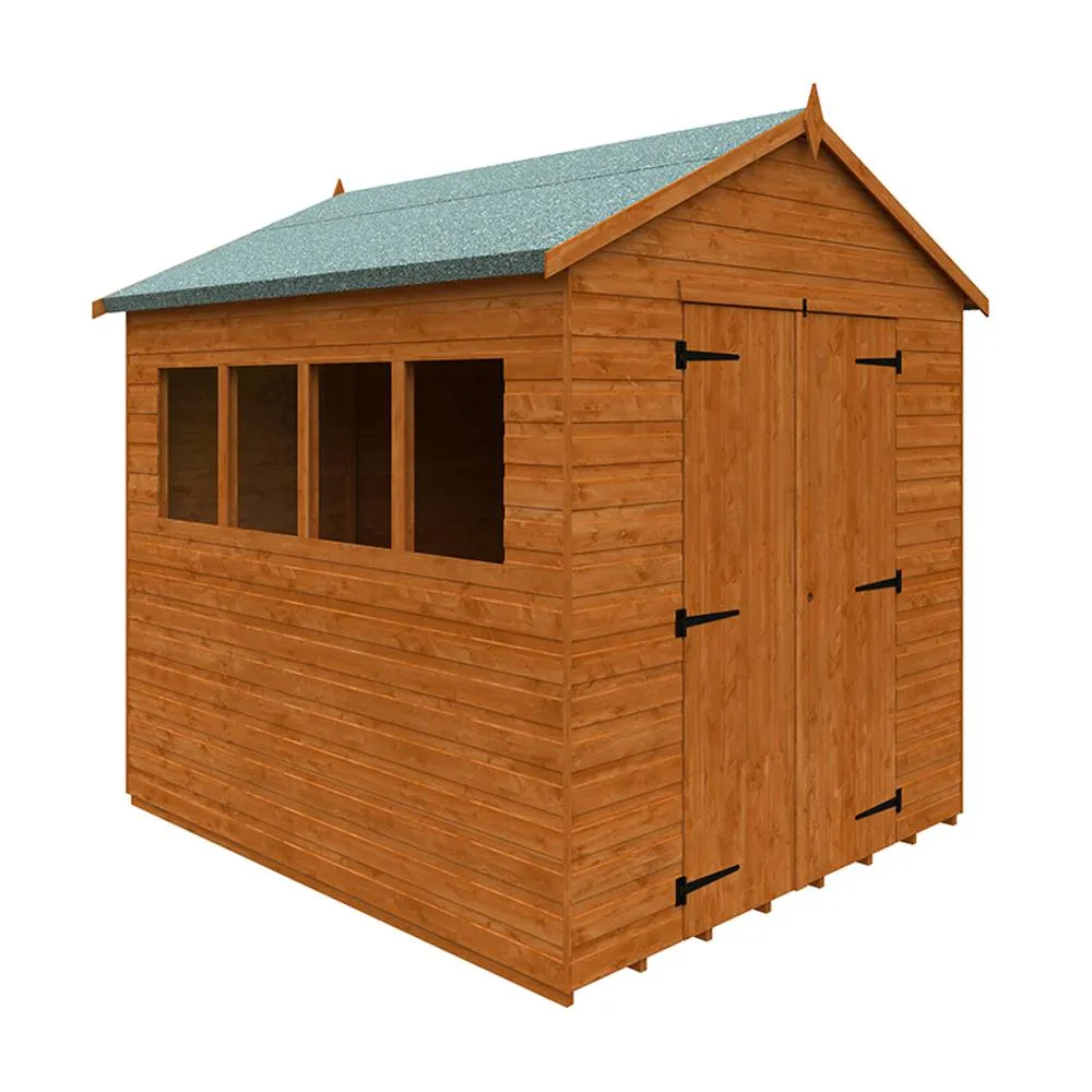 Buttercup Farm 8 x 7 Feet Workshop 12mm Shed - L235 x W205 x H247.5 cm in Burnt Orange