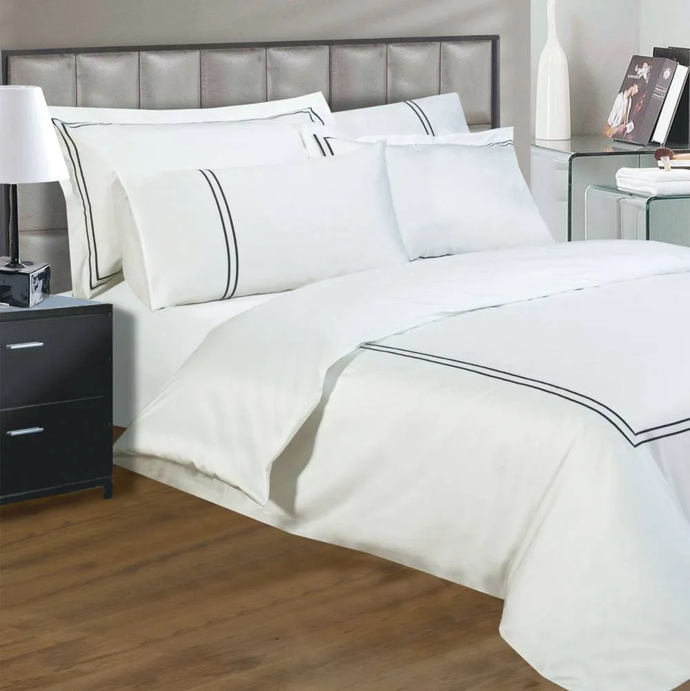 Sweet Dreams Luxurious Egyptian Cotton Embroidered Blue Duvet Cover