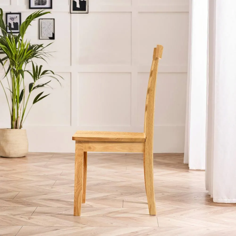 FurnitureboxUK 2x Whitby Oak Effect Solid Wood Dining Chairs in Light Brown 4