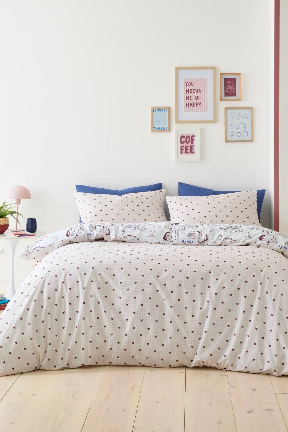 Fusion 'Coffee Club' Easy Care Duvet Cover Set in Blue 4