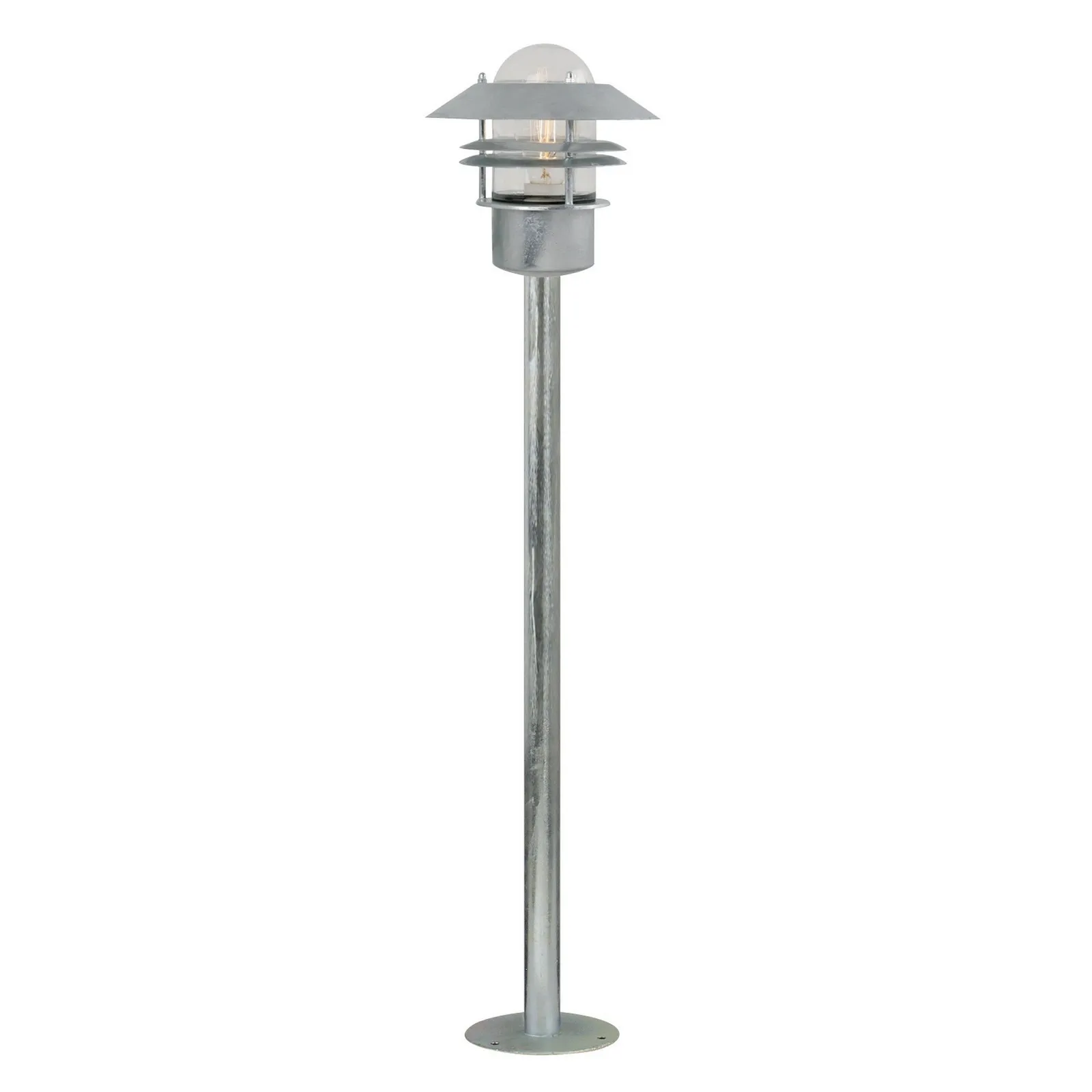 Nordlux Blok Outdoor Post Light Silver Galv Steel Garden E27 IP54 Mains