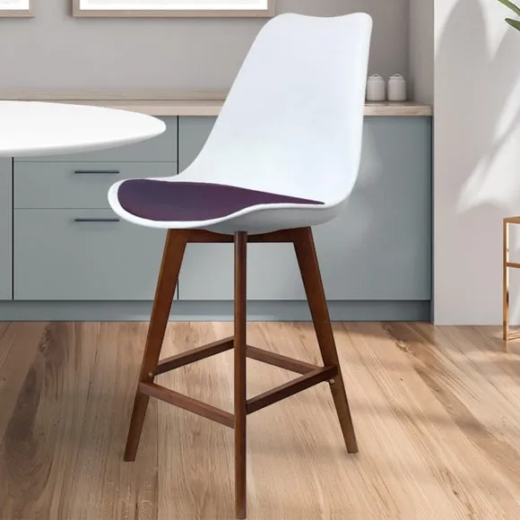 Fusion Living Soho White Plastic Bar Stool 1