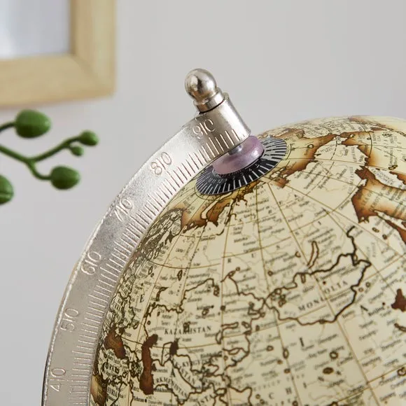 Vintage Style Globe with Mango Wood Base 2