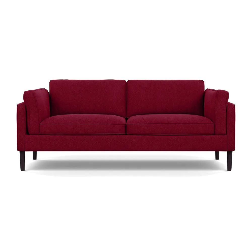 Heal's Sonno 3 Str Sofa St Moritz Wool Red 74 Black Feet 1