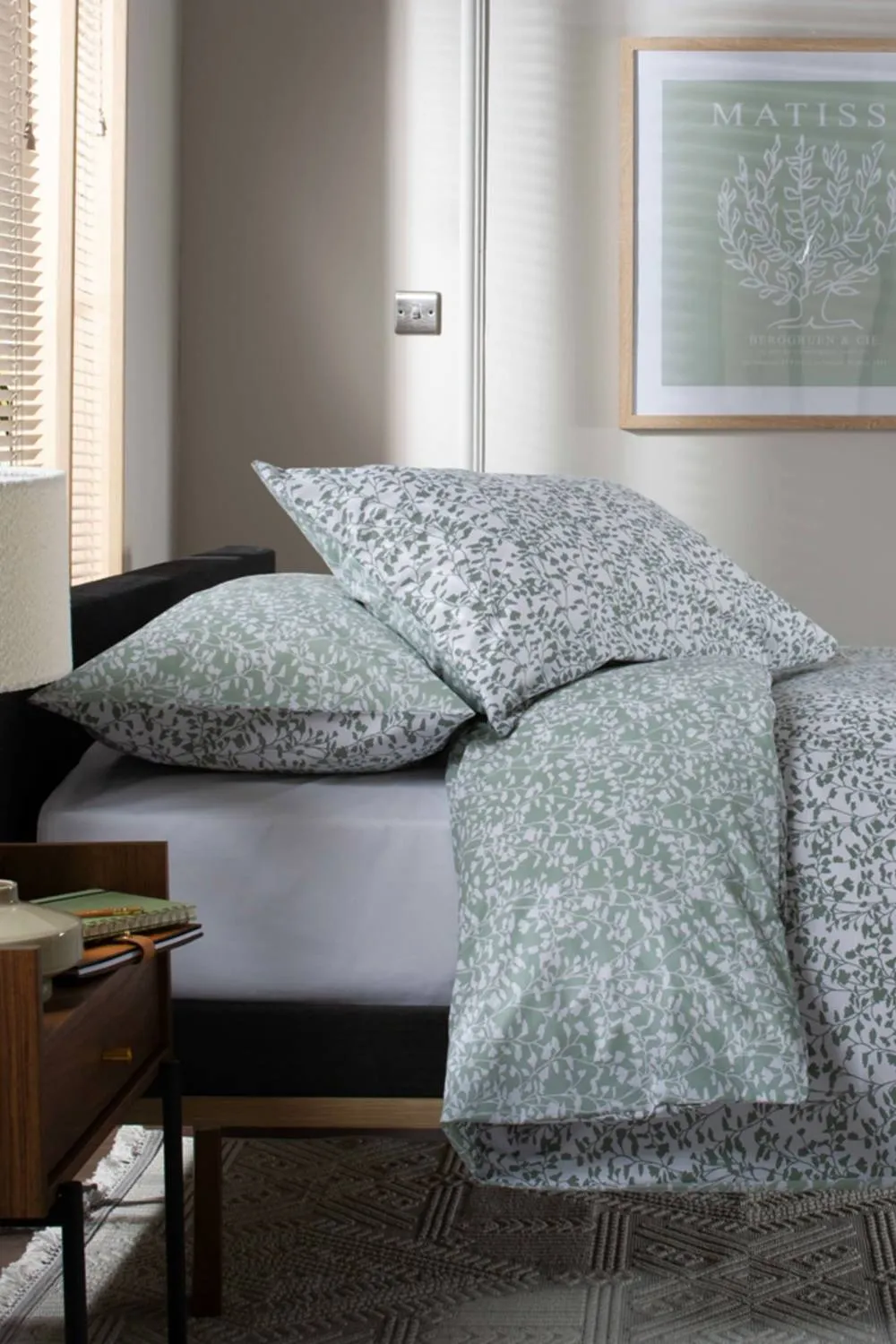 Deyongs Elsie Floral Printed Easy Care Cotton Duvet Set in Green 4