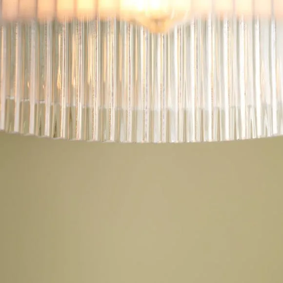 Pacific Lifestyle Clara Ribbed Glass Metal Round Pendant Fitting 3