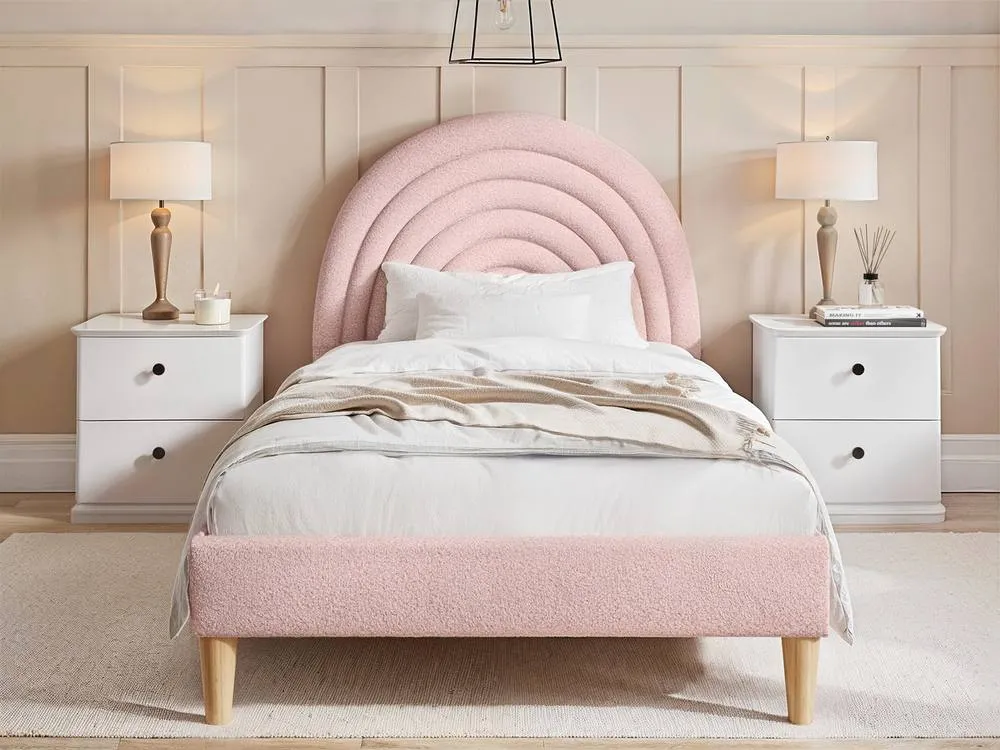 Flair Ava Boucle Single Bed in Pink 2