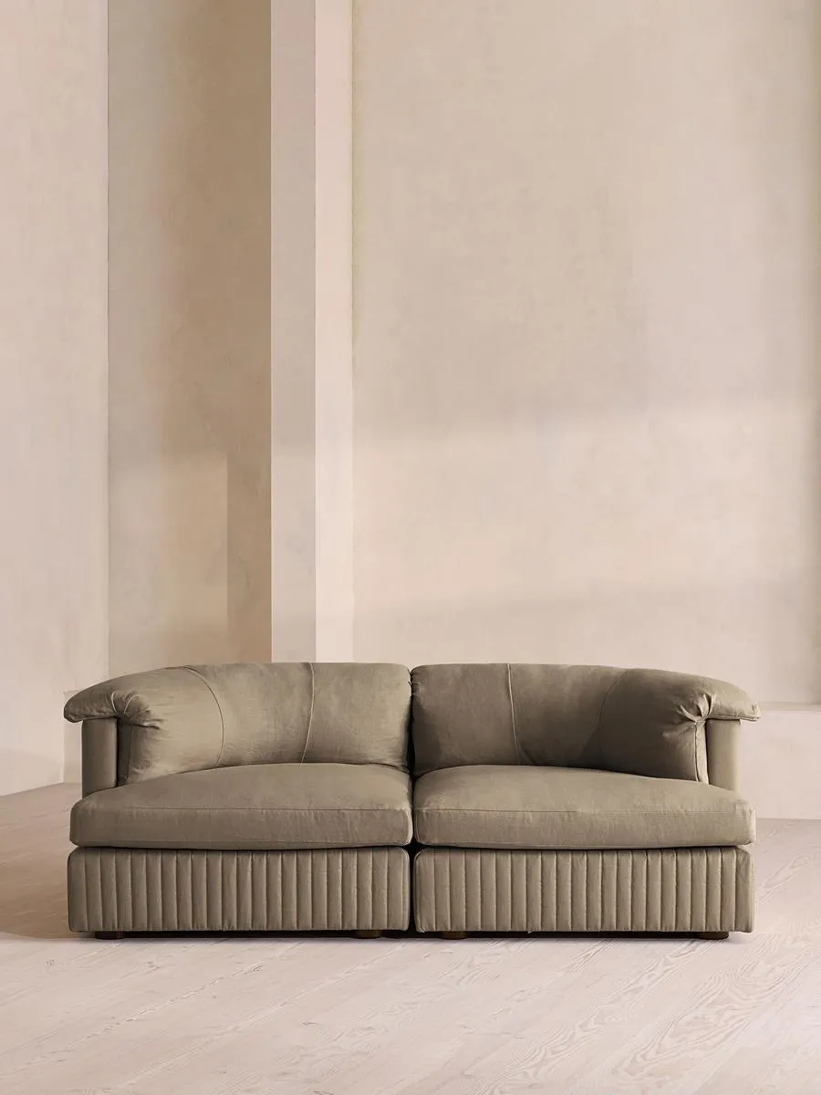 Oona Deep Sit Modular Sofa, Three Seater, Linen, Mushroom