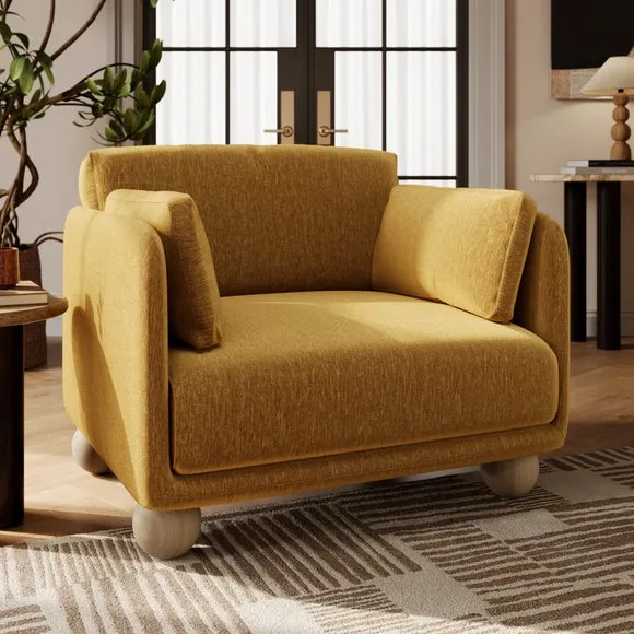 Armitage Chenille Snuggle Chair with Ball Feet 1