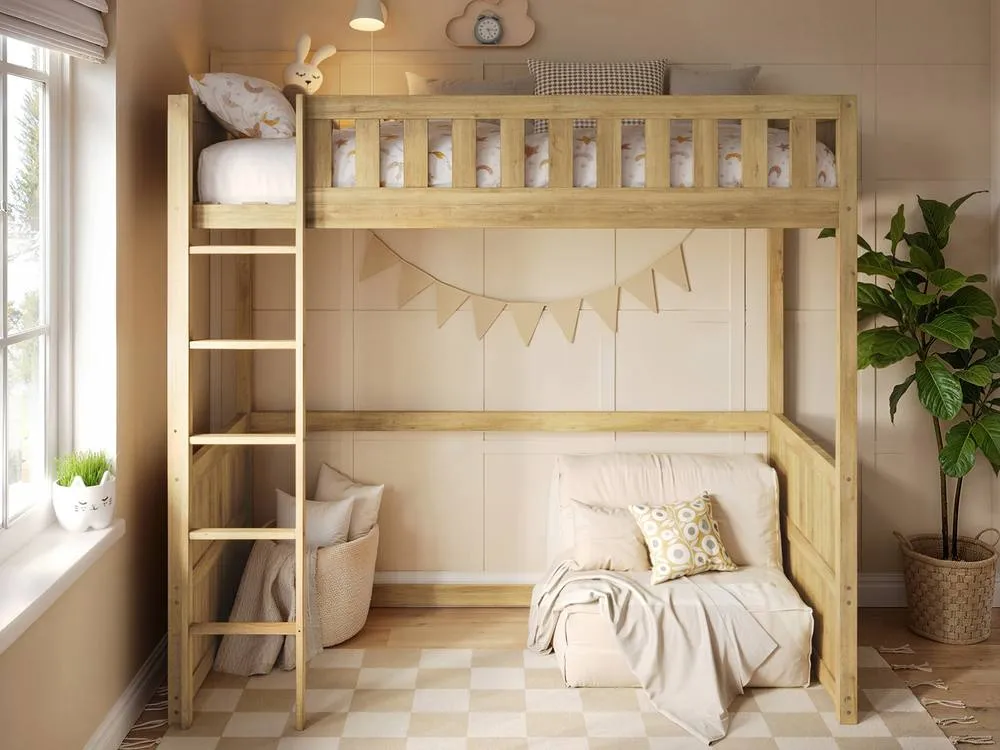 Flair Bea Wooden High Sleeper in Brown 2