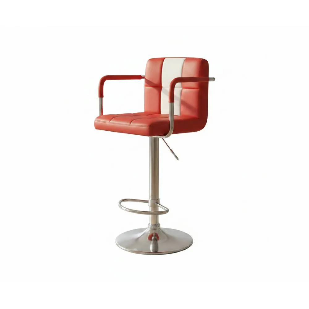 netfurniture Pair Tarina Retro American Diner Bar Stools Red Padded Adjustable