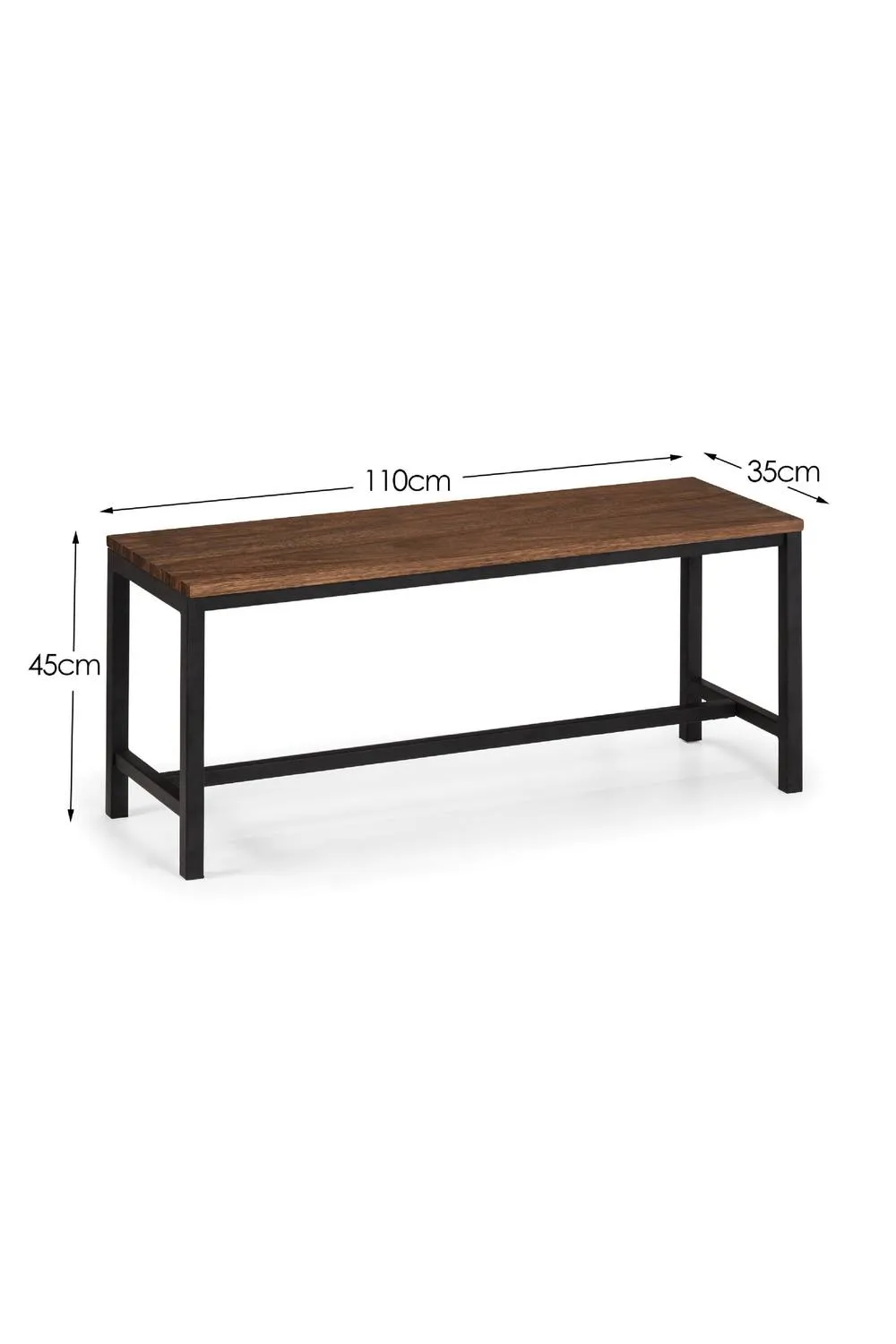 Julian Bowen Tribeca 2 Seater Dining Bench in Walnut 5