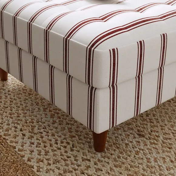 Zoe Folkstone Stripe Square Storage Footstool 4