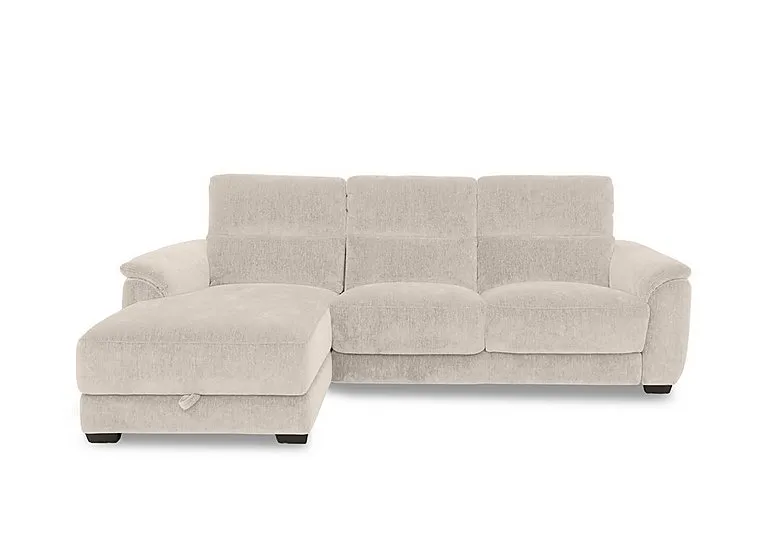 Saffron Fabric 3 Seater Sofa with Storage Left Hand Facing Chaise End