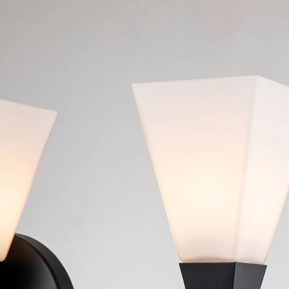 Netlighting Bowtie 3 Light Bathroom Wall Lamp Matte Black IP44 2