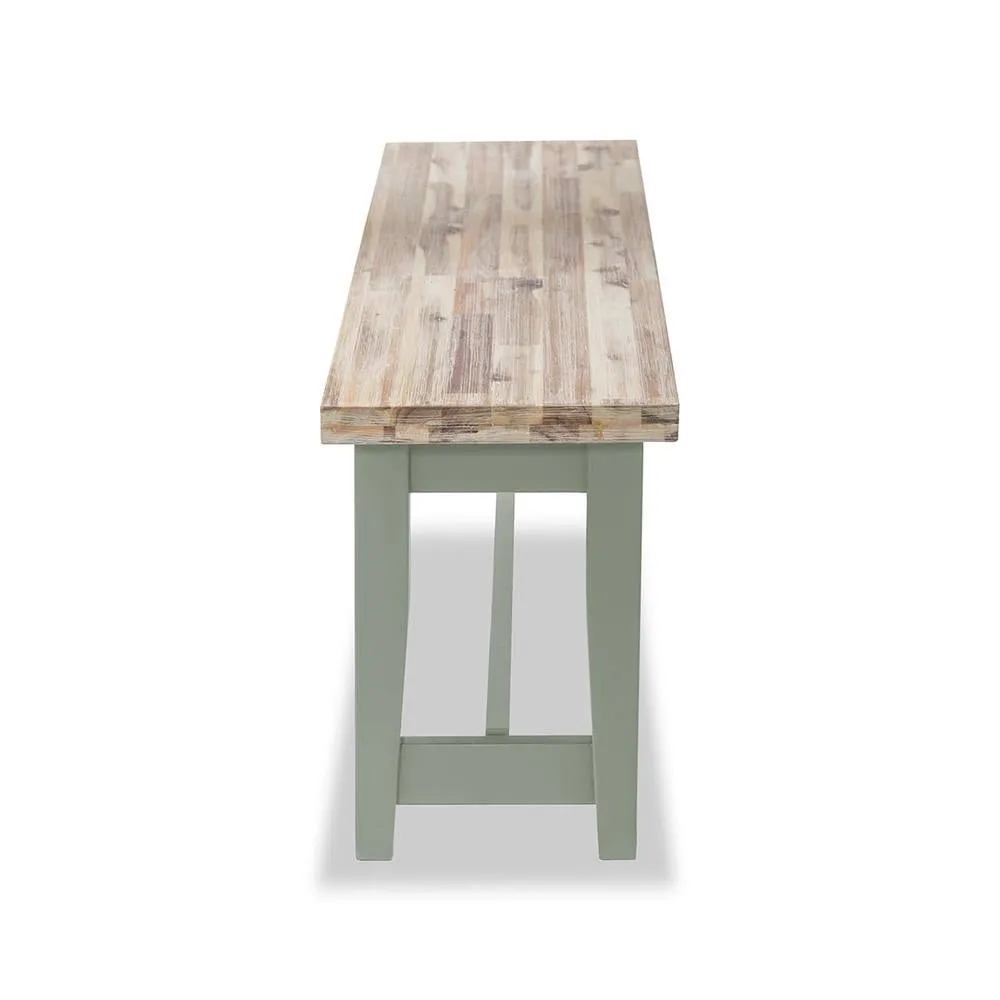 Statement Furniture Florence Solid Acacia Hardwood Dining Bench 120cm in Light Green 3