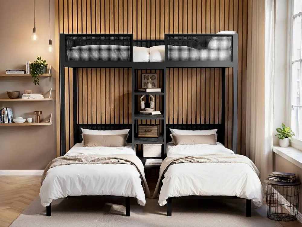 Flair Axton Metal Triple Bunk Bed Black 2