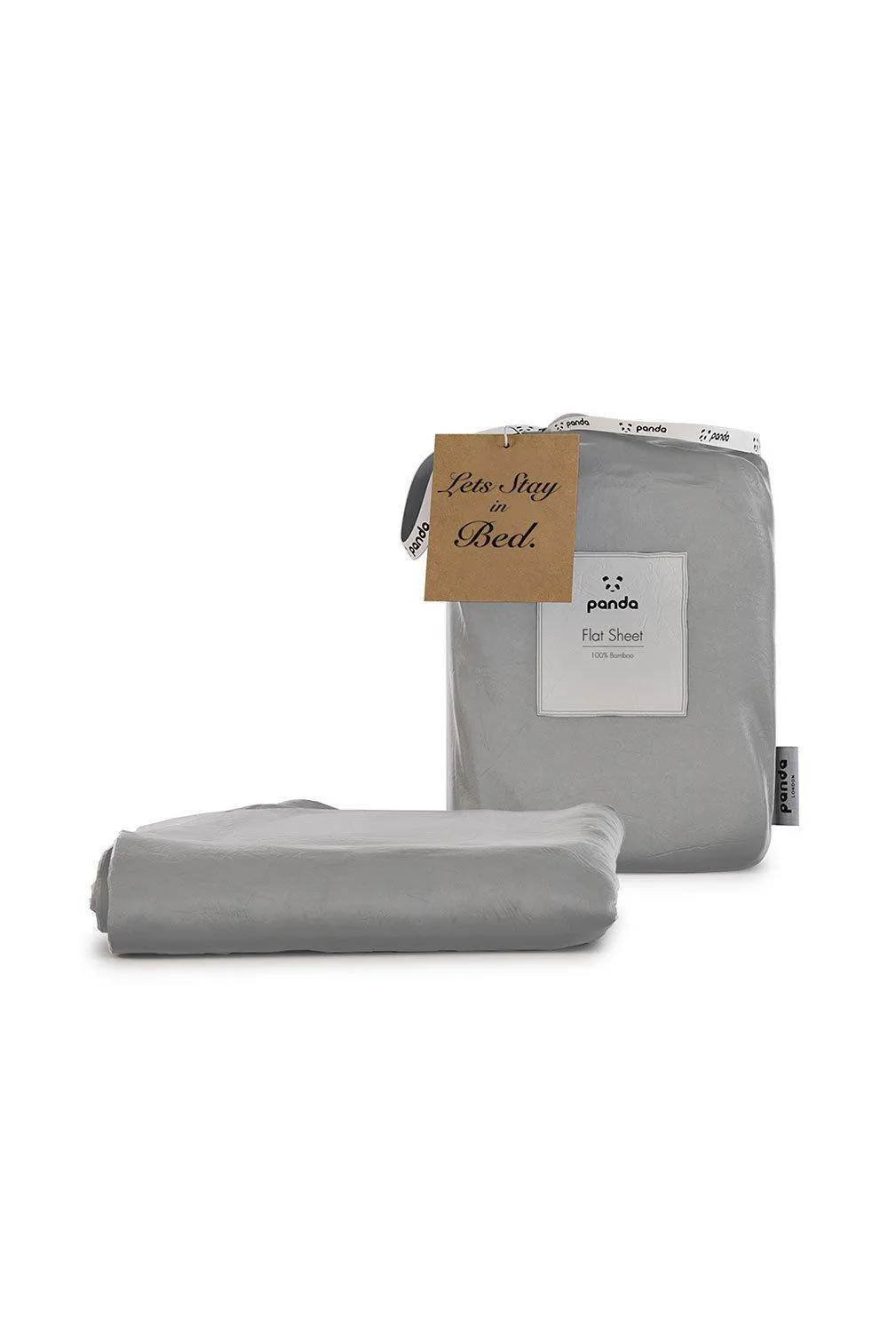 Panda London Panda 100% Bamboo Flat Sheet in Mid Grey 1