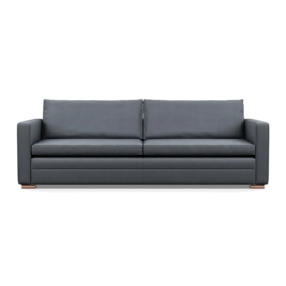 Heal's Palermo 5 Seater Sofa Siena Cotton Shale Grey Brass/Walnut Feet 1