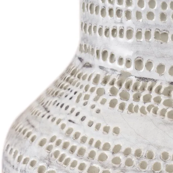 Alina White Stoneware Dot Vase 3