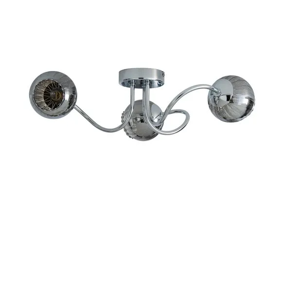 Arta 3 Light Semi Flush Chrome Ceiling Light 5