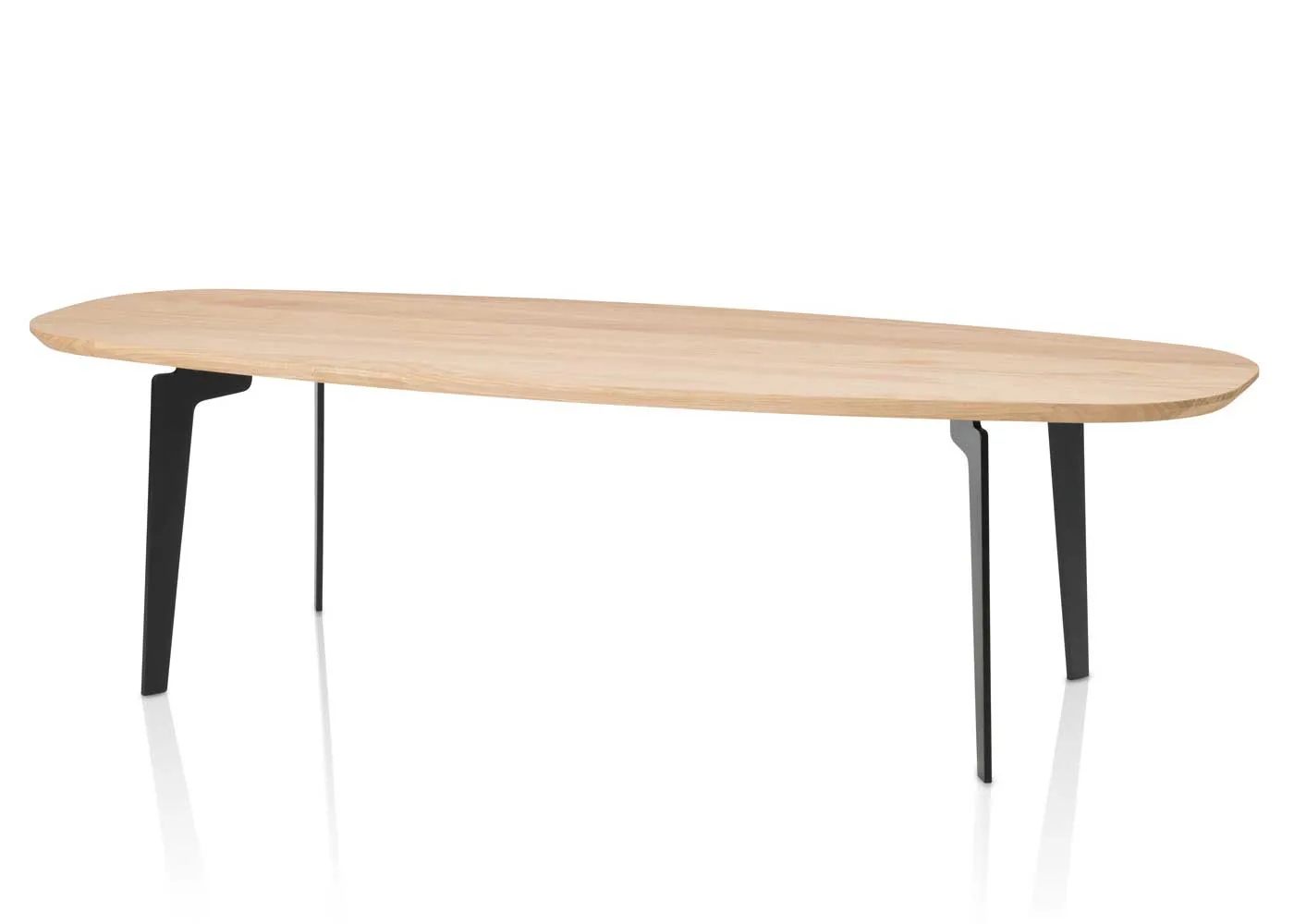 Fritz Hansen Join Large Oval Coffee Table Oak Top Black Base