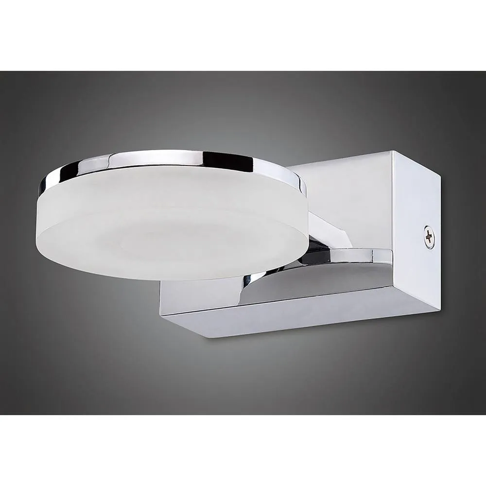 Netlighting Nimbus Wall Lamp 5W LED 3000K 450lm Chrome Frosted Acrylic in Grey 2
