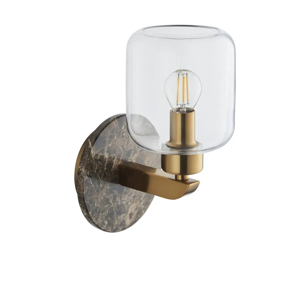 Netlighting Travi Wall Lamp Brown Vintage Brass & Glass E14 6