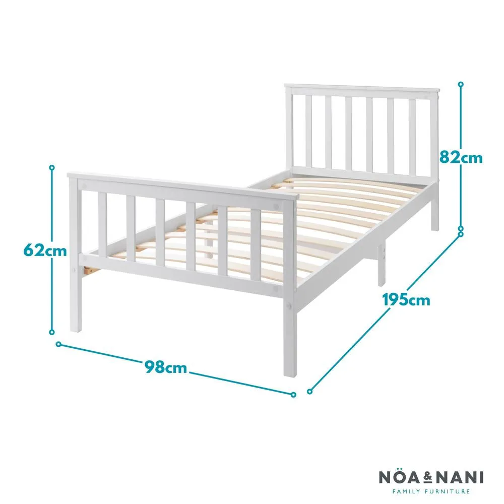 Nöa and Nani Otis Single Bed 3ft Frame in White 5