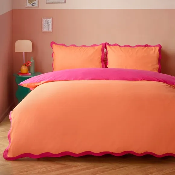Furn. Wigglescallop Polycotton Duvet Cover & Pillowcase Set