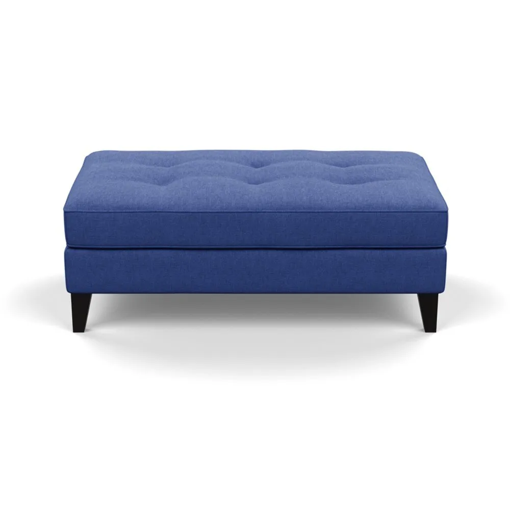Heal's Mistral Footstool Brushed Cotton Cobalt Black Feet