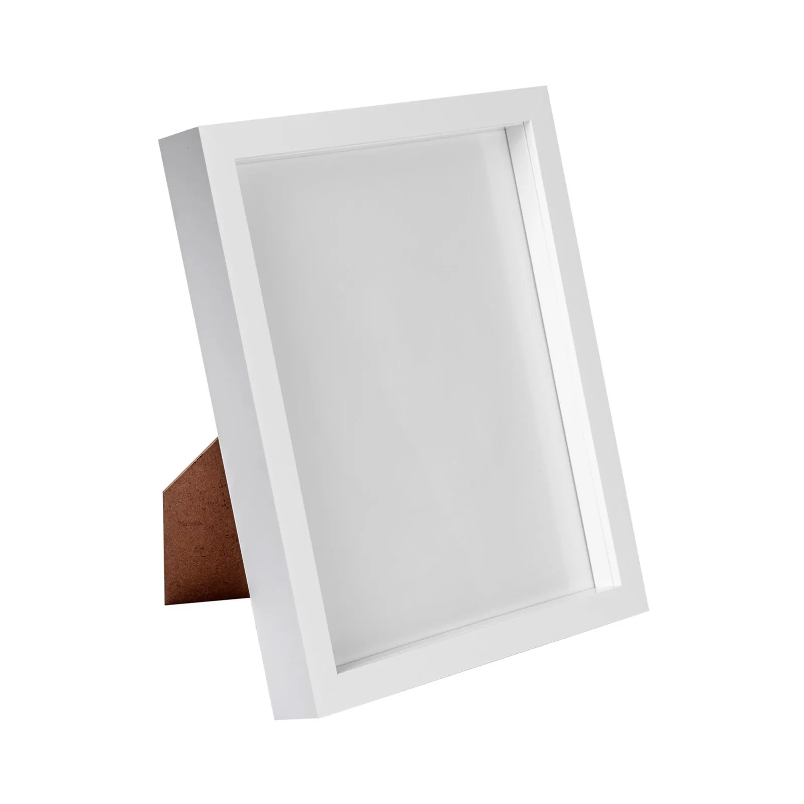 Nicola Spring White 8x10" 3D Box Photo Frame with White Spacer