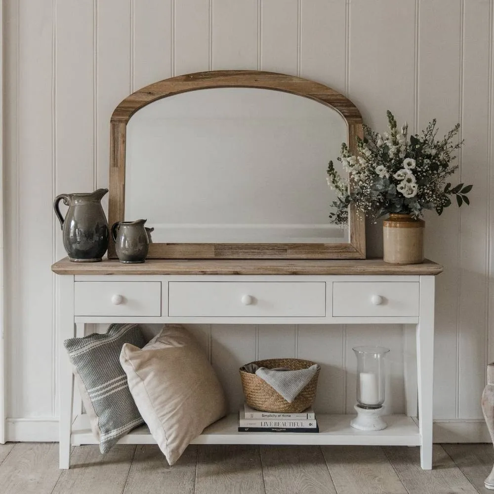 Statement Furniture Florence Large Console Table with 3 Drawers in White 1