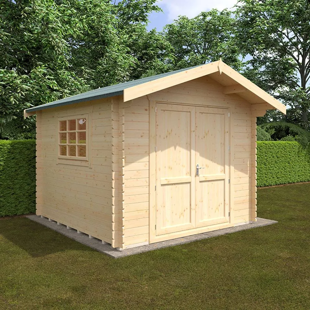 Buttercup Farm 10x10 The Marlborough 28mm Cabin - L295 x W295 x H261.6 cm in Natural 2
