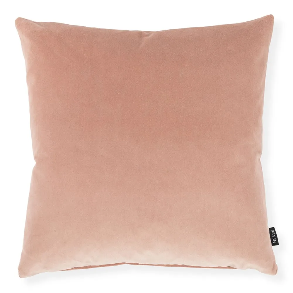 Heal's Velvet Cushion Dusky Pink 45 x 45cm 2