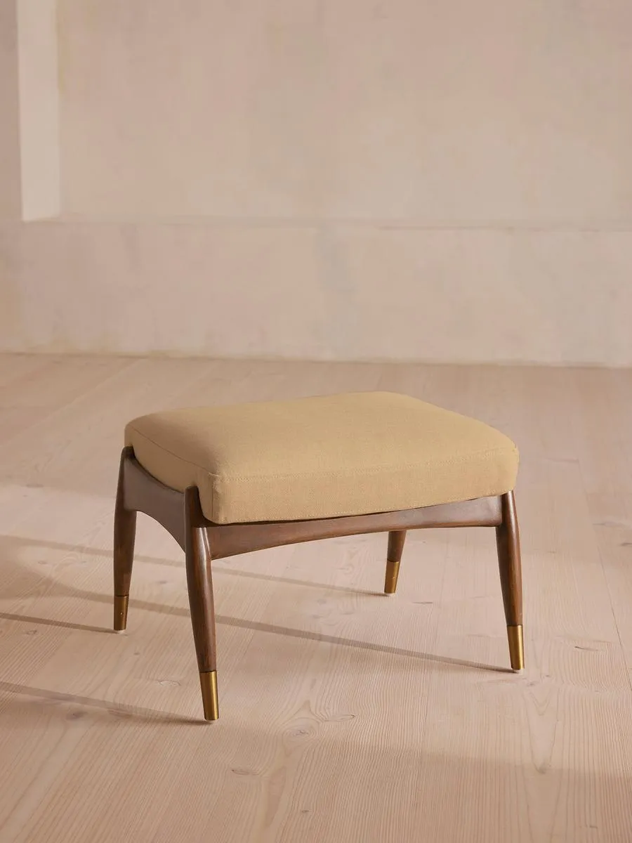 Theodore Footstool, Linen, Wheat