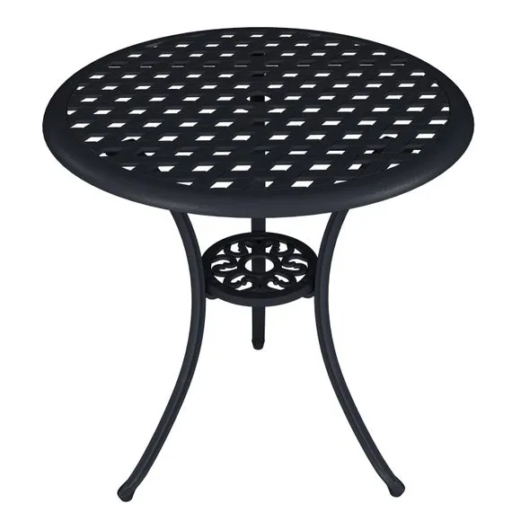 Cast Aluminium 2 Seater Black Bistro Set 6