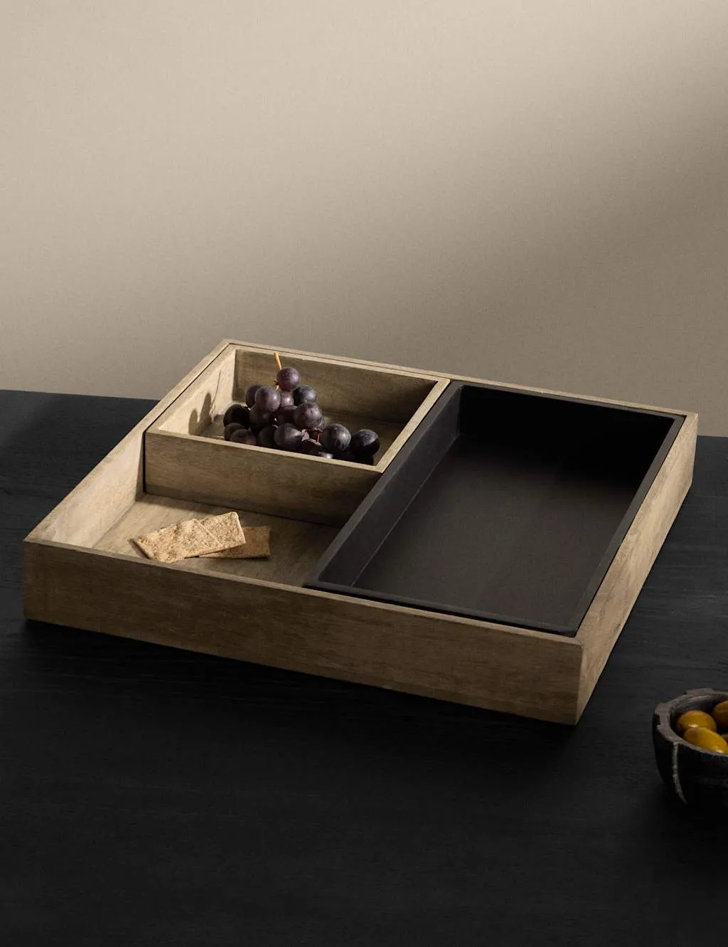 M&S X Kelly Hoppen Wooden Nesting Coffee Tray Natural
