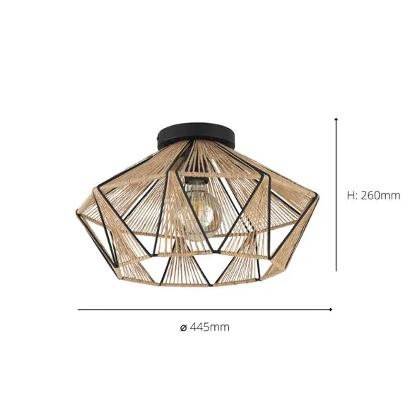 EGLO Adwickle Flush Ceiling Light 4
