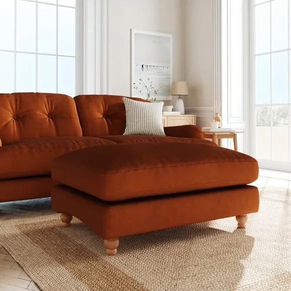 Martha Matte Plush Velvet Footstool 1