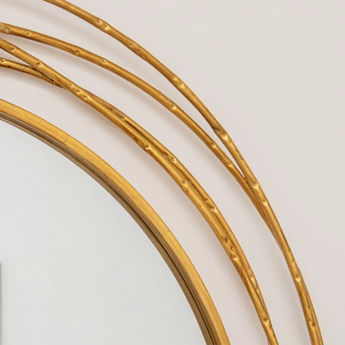 Melody Maison Large Round Brushed Gold Mirror - 88cm X 85cm 4