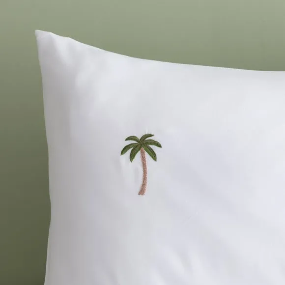 Palm Tree Embroidery Duvet Cover and Pillowcase Set 3