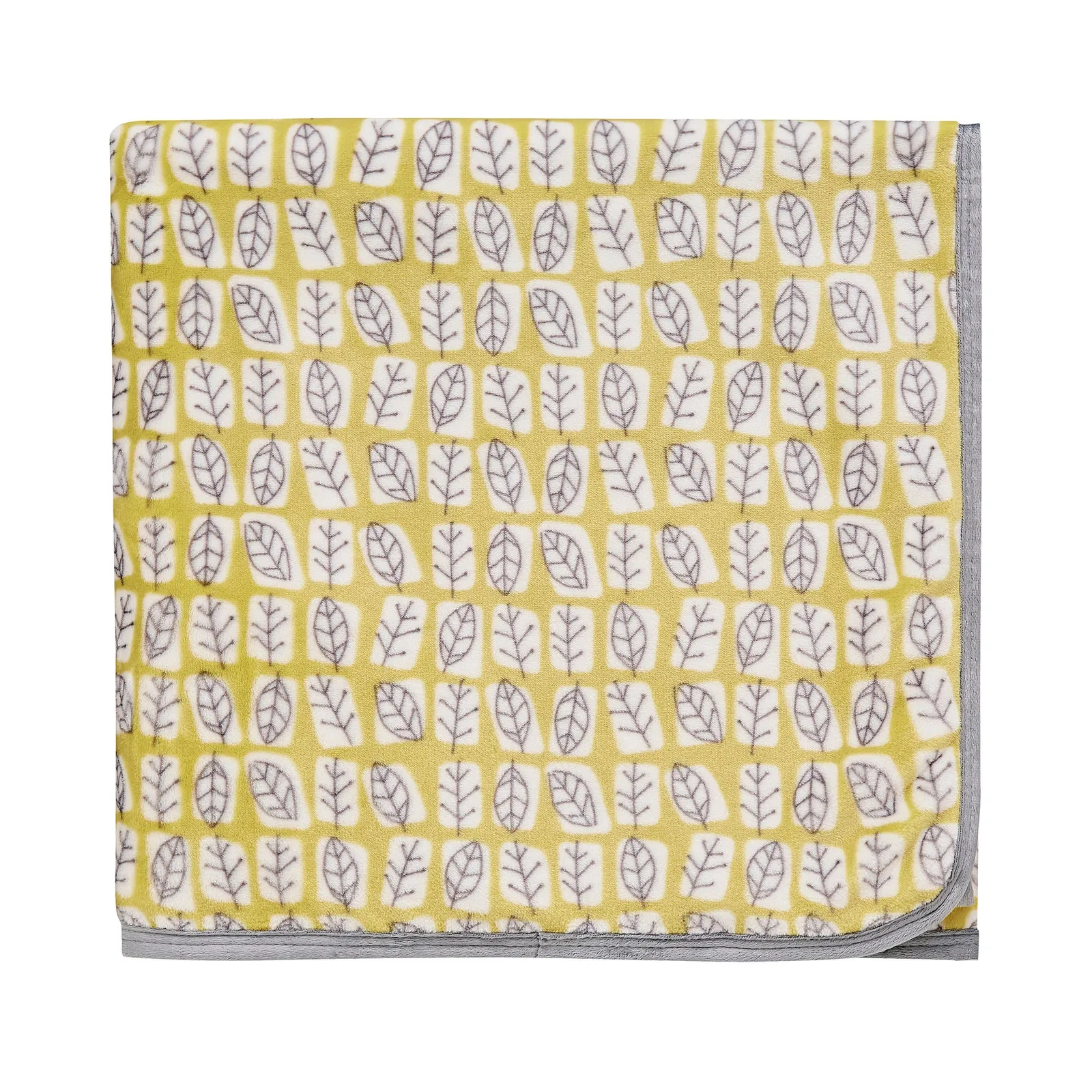 Helena Springfield Unna Chartreuse Fleece Throw Cream/White