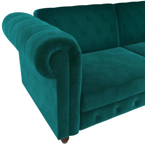 Felix Velvet Chesterfield Double Sofa Bed 6