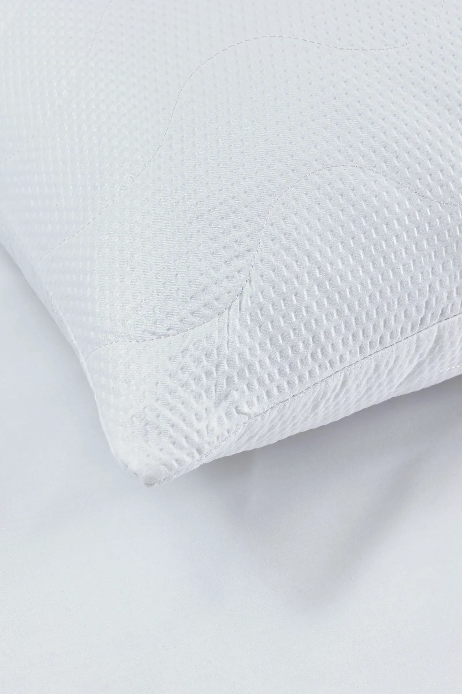 Catherine Lansfield 'Luxury Quilted Comfort' Embossed Pillow Pair in White 3