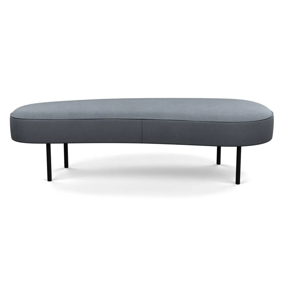 Heal's Isola Large Ottoman Siena Cotton Shale Grey Black Feet
