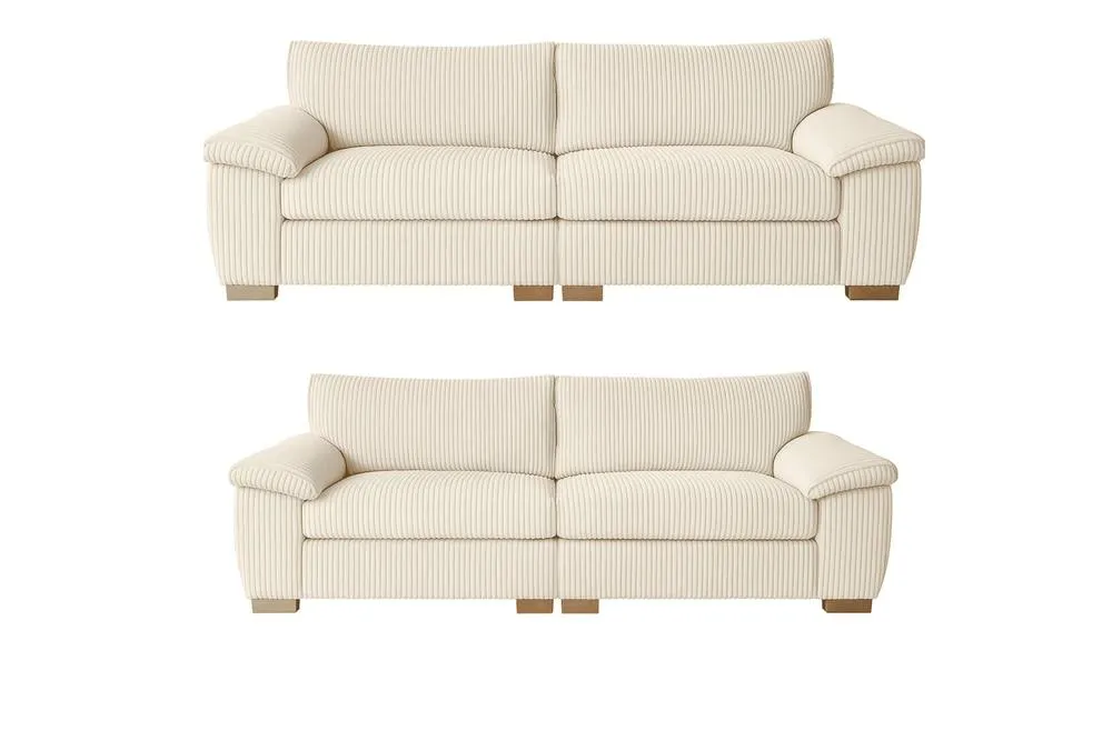 Bliss Furniture Amalfi 3+2 Seater Split Sofa Soft Fabric in Cream