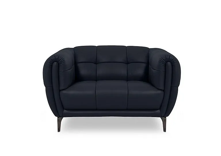 Sienna NC Leather Cuddler Chair - Montana Navy