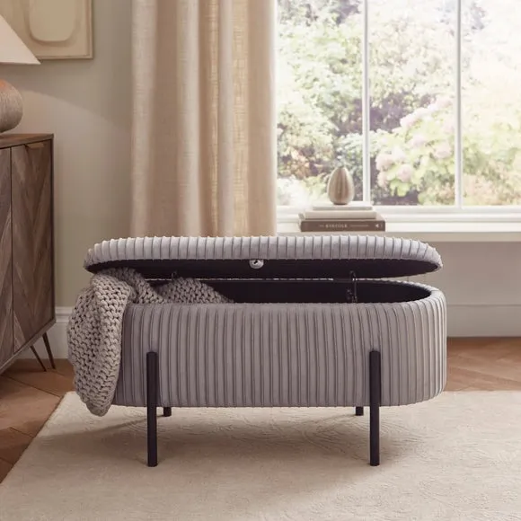 Cairo Velvet Storage Ottoman 2